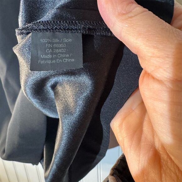 Cynthia Steffe 100% Silk Little Black Dress Sz 4 Ruffle Bow Detail Classic Chic‎ - Picture 8 of 10